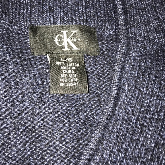 Calvin Klein Blue 1/4 ZIP Sweater Size Large - Picture 4 of 4